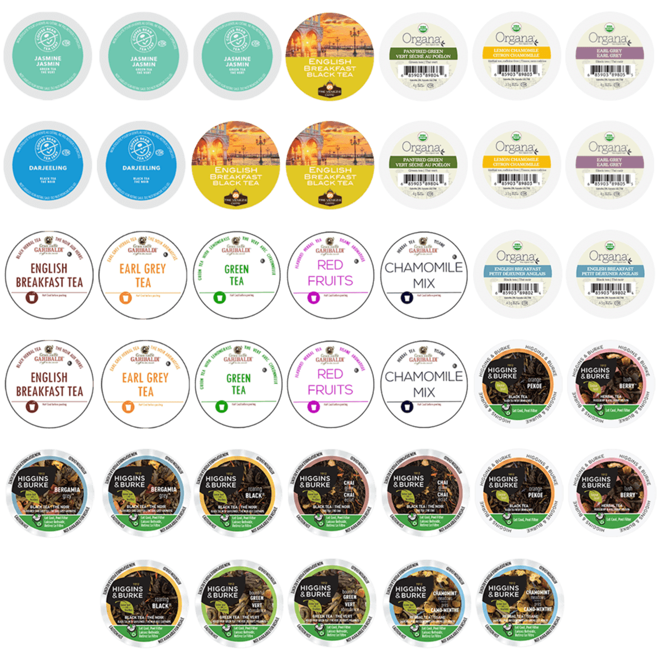 Perfect Samplers Tea Pods, Cider, Hot Chocolate, Cappuccino & Coffee Pods Variety Pack, Single Serve Coffee & K Pod Variety Pack for Keurig