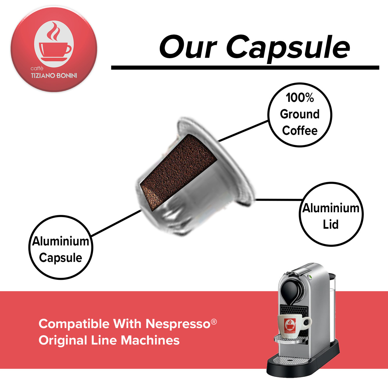 200 Aluminum Capsules Espresso Coffee BORBONE comp. NESPRESSO in 3 tastes  to cho