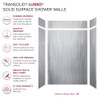 LWKX60368412-186 Lusso 60-in x 36-in x 84/12-in Glue To Wall 6-Piece Transition Shower Wall Kit, Glacier Grey