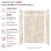Transolid LWKX60368412-185 Lusso 60-in x 36-in x 84/12-in Glue To Wall 6-Piece Transition Shower Wall Kit, Creme Carmel