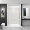 Transolid LWKX60368412-181 Lusso 60-in x 36-in x 84/12-in Glue To Wall 6-Piece Transition Shower Wall Kit, Palladio White
