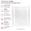 Transolid LWKX60368412-181 Lusso 60-in x 36-in x 84/12-in Glue To Wall 6-Piece Transition Shower Wall Kit, Palladio White
