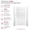 LWKX48367224-181 Lusso 48-in x 36-in x 72/24-in Glue To Wall 6-Piece Transition Shower Wall Kit, Palladio White