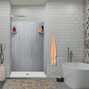 Transolid LWK483672-186 Lusso 48-in x 36-in x 72-in Glue to Wall 3-Piece Shower Wall Kit, Glacier Grey
