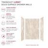Transolid LWK483672-185 Lusso 48-in x 36-in x 72-in Glue to Wall 3-Piece Shower Wall Kit, Creme Carmel