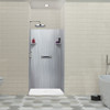 Transolid LWK363672-186 Lusso 36-in x 36-in x 72-in Glue to Wall 3-Piece Shower Wall Kit, Glacier Grey
