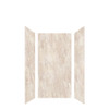 Transolid LWK363672-185 Lusso 36-in x 36-in x 72-in Glue to Wall 3-Piece Shower Wall Kit, Creme Carmel