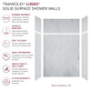 Transolid LWKX60367224-190 Lusso 60-in x 36-in x 72/24-in Glue To Wall 6-Piece Transition Shower Wall Kit, Bellanca
