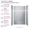 Transolid LWKX60367224-186 Lusso 60-in x 36-in x 72/24-in Glue To Wall 6-Piece Transition Shower Wall Kit, Glacier Grey