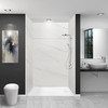 Transolid LWKX60367224-181 Lusso 60-in x 36-in x 72/24-in Glue To Wall 6-Piece Transition Shower Wall Kit, Palladio White