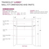 Transolid LWKX60367224-181 Lusso 60-in x 36-in x 72/24-in Glue To Wall 6-Piece Transition Shower Wall Kit, Palladio White