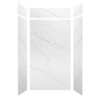 LWKX48368412-181 Lusso 48-in x 36-in x 84/12-in Glue To Wall 6-Piece Transition Shower Wall Kit, Palladio White