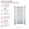 LWKX36368412-190 Lusso 36-in x 36-in x 84/12-in Glue To Wall 6-Piece Transition Shower Wall Kit, Bellanca