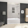 Transolid LWK603672-185 Lusso 60-in x 36-in x 72-in Glue to Wall 3-Piece Shower Wall Kit, Creme Carmel