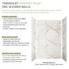 PPWKX60368412-63 Prodigy Plus 60-in x 36-in x 84/12-in Shower Wall Kit, Lustrous Gold (8-in x 16-in Horizontal Tile Pattern with Stone Color)