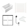 KTAE6030R-31MB 60-in x 30-in x 92-in 6-Piece Glue-on Expressions Shower/Tub Kit with Door and Accessories, White/Matte Black