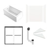 KTAE6032L-31MB 60-in x 32-in x 87-in 6-Piece Glue-on Expressions Shower/Tub Kit with Door and Accessories, White/Matte Black