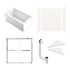 KTAE6032L-31PC 60-in x 32-in x 87-in 6-Piece Glue-on Expressions Shower/Tub Kit with Door and Accessories, White/Polished Chrome