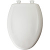 Plastic Elongated Slow-Close Toilet Seat in Euro White Plastic Elongated Slow-Close Toilet Seat in Euro White