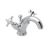 Bathroom Faucet and Metal Cross Handles in Polished Chrome
