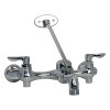 Exposed Yoke Wall Mount Service Sink Faucet with Top Brace and Vandal - Resistant Handles in Chrome
