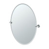 28-1/2in Oval Beveled Wall Mounted Mirror with Accents in Chrome 28-1/2in Oval Beveled Wall Mounted Mirror with Accents in Chrome