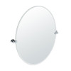 Channel Large Oval Beveled Tilting Wall Mirror in Chrome Channel Large Oval Beveled Tilting Wall Mirror in Chrome
