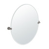 Channel Large Oval Beveled Tilting Wall Mirror in Satin Nickel Channel Large Oval Beveled Tilting Wall Mirror in Satin Nickel