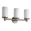 Triple Sconce Bath Lighting in Satin Nickel Triple Sconce Bath Lighting in Satin Nickel
