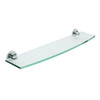 Channel 20 Inch Tempered Curved Glass Shelf in Chrome Channel 20 Inch Tempered Curved Glass Shelf in Chrome