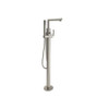 Free Standing Tub Filler with Hand Shower in Brushed Nickel