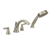 Moen T924BN Deck Mounted Tub Filler with Hand Shower in Brushed Nickel