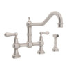 Rohl U.4764L-STN-2 Bridge Kitchen Faucet in Satin Nickel