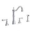 Rohl U.4776L-APC-2 Widespread Kitchen Faucet in Polished Chrome