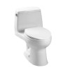One Piece Elongated 1.28 GPF ADA Toilet with E-Max Flush System - Seat Included in Cotton One Piece Elongated 1.28 GPF ADA Toilet with E-Max Flush System - Seat Included in Cotton