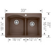 22-In X 33-In Double-Basin Granite Drop-In Or Undermount 1-Hole Residential Kitchen Sink in Cafe Brown 22-In X 33-In Double-Basin Granite Drop-In Or Undermount 1-Hole Residential Kitchen Sink in Cafe Brown