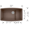 19.5-In X 32-In Single-Basin Granite Undermount Residential Kitchen Sink in Cafe Brown 19.5-In X 32-In Single-Basin Granite Undermount Residential Kitchen Sink in Cafe Brown
