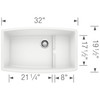 19.5-In X 32-In Single-Basin Granite Undermount Residential Kitchen Sink in White 19.5-In X 32-In Single-Basin Granite Undermount Residential Kitchen Sink in White