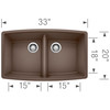 20-In X 33-In Double-Basin Granite Undermount Residential Kitchen Sink in Cafe Brown 20-In X 33-In Double-Basin Granite Undermount Residential Kitchen Sink in Cafe Brown