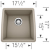 17-In X 17.5-In Single-Basin Granite Undermount Residential Kitchen Sink in Truffle