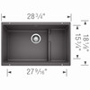 18.125-In X 28.75-In Single-Basin Granite Undermount Residential Kitchen Sink in Cinder 18.125-In X 28.75-In Single-Basin Granite Undermount Residential Kitchen Sink in Cinder