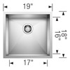 Blanco 516209 18-In X 19-In Single-Basin Undermount Kitchen Sink in Stainless Steel Blanco 516209 18-In X 19-In Single-Basin Undermount Kitchen Sink in Stainless Steel