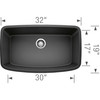 32-In X 19-In Single-Basin Granite Undermount Residential Kitchen Sink in Anthracite 32-In X 19-In Single-Basin Granite Undermount Residential Kitchen Sink in Anthracite