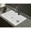 33-in x 22-in x 9.5-in silQ Granite Kitchen Sink with 1-3/4 Double Offset Bowls, Drop-in Installation, with 1 Pre-Drilled Faucet Hole, in White