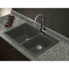 33-in X 22-in X 9.5-in silQ Granite Kitchen Sink with 1-3/4 Double Offset Bowls, Drop-in Installation, with 2 AC Faucet Holes, In Grey