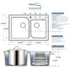 33-in X 22-in X 9.5-in silQ Granite Kitchen Sink with 1-3/4 Double Offset Bowls, Drop-in Installation, with 3 ACD Faucet Holes, In Grey
