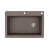 33-in X 22-in X 9.5-in silQ Granite Kitchen Sink with Super Single Offset Bowl, Drop-in Installation, with 2 CE Faucet Holes, In Espresso