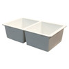 31.75-in x 19.125-in x 9.5-in silQ Granite Kitchen Sink with Equal Double bowls, Undermount Installation, in White