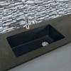 31.75-in x 19.125-in x 9.5-in silQ Granite Kitchen Sink with Super Single bowl, Undermount Installation, in Black