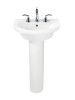 Petite Two-Piece Pedestal and Lavatory with Three Faucet Holes (8 Centers) in White